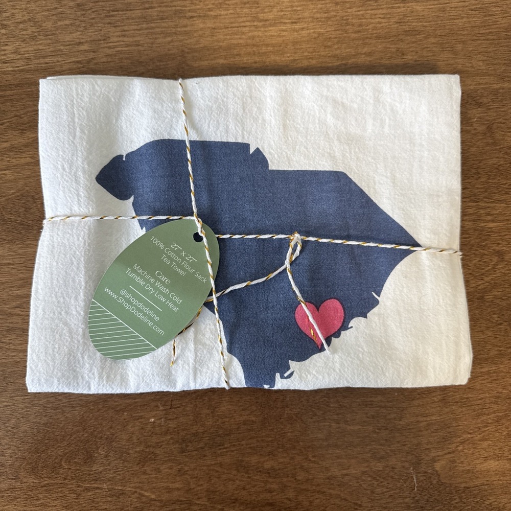 Dodeline Cotton Flower‎ Sack Tea Towel "Charleston Misses You"
